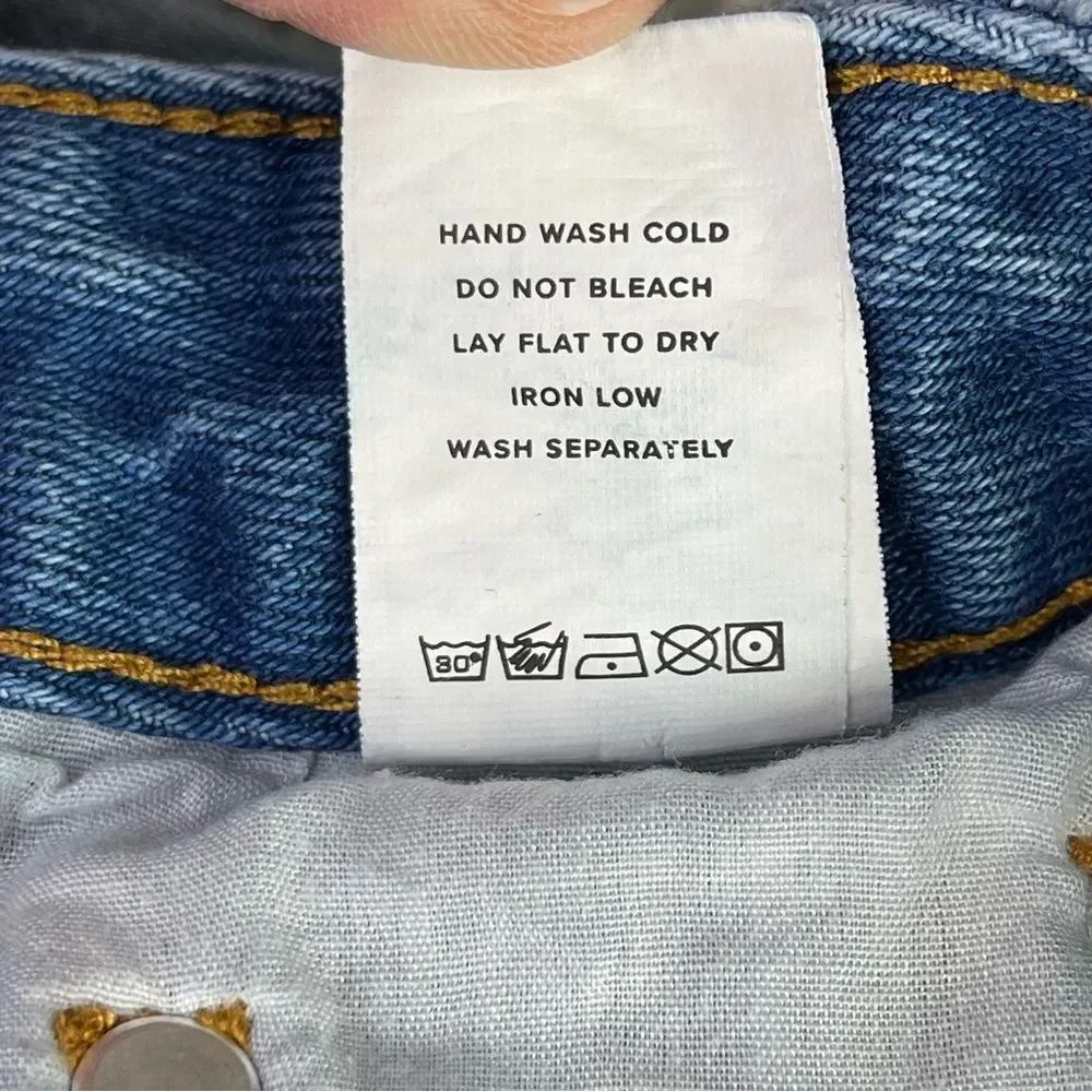 Superdown Cut Off Shorts Women’s 28 Blue High Rise Denim Button Fly Frayed Hem